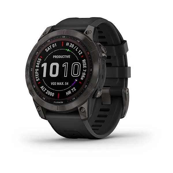 Fenix 7 Sapphire Carbon Grey Titanium With Black Band GPS Watch
