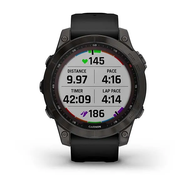 Fenix 7 Sapphire Carbon Grey Titanium With Black Band GPS Watch
