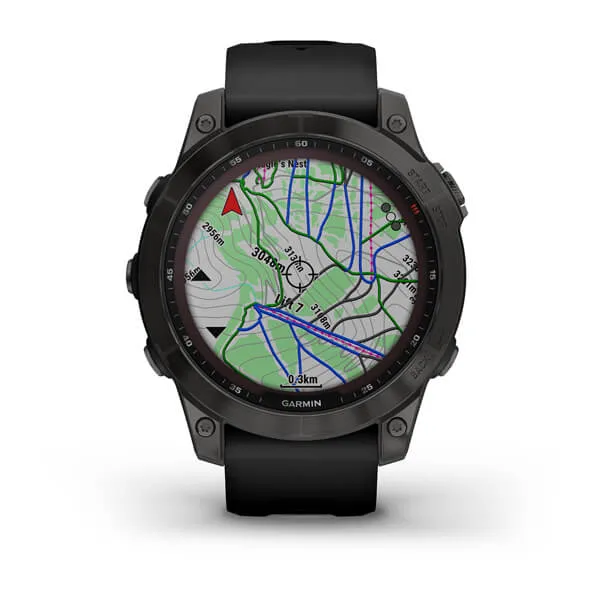 Fenix 7 Sapphire Carbon Grey Titanium With Black Band GPS Watch
