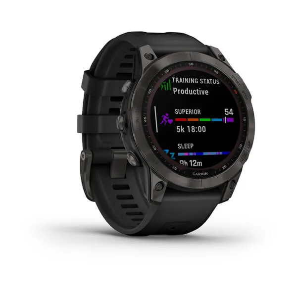 Fenix 7 Sapphire Carbon Grey Titanium With Black Band GPS Watch
