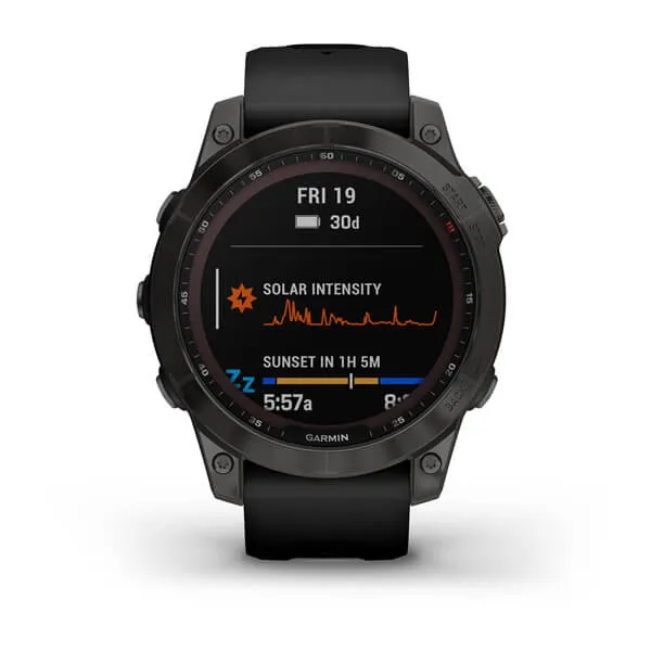 Fenix 7 Sapphire Carbon Grey Titanium With Black Band GPS Watch
