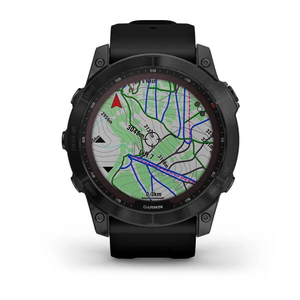 Fenix 7X Sapphire Black Titanium With Black Silicone Band