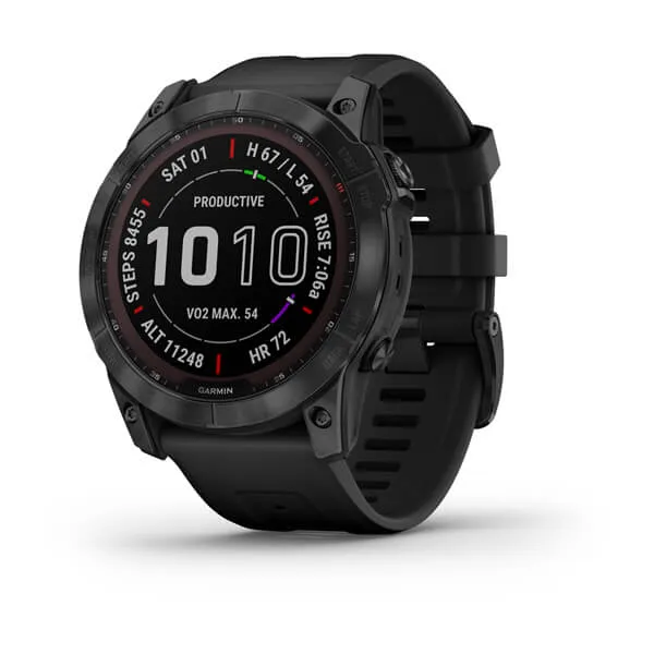 Fenix 7X Sapphire Black Titanium With Black Silicone Band