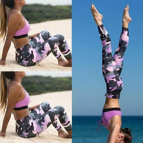 Fitcamp Pink Camouflage Hight Waist Leggings