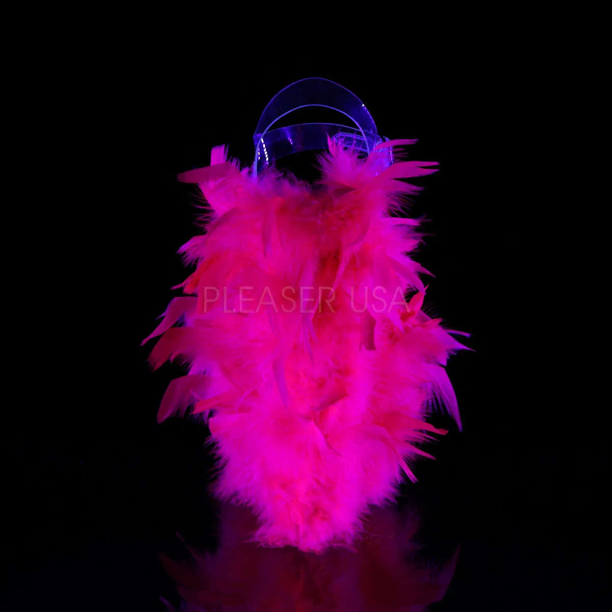FLAMINGO-808F  Clear/Neon Hot Pink Marabou Feather
