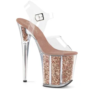 FLAMINGO-808G  Clear/Rose Gold Glitter