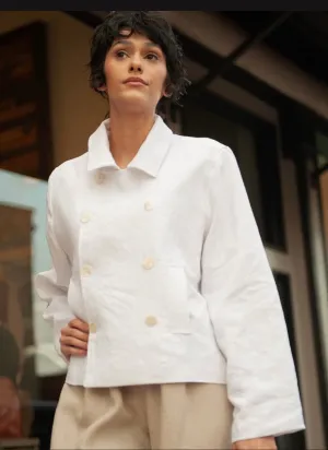 French Linen Double Breasted Jacket