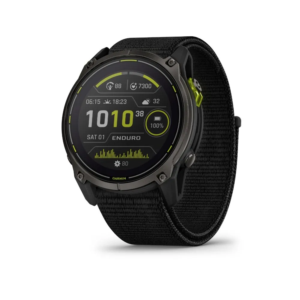 Garmin Enduro 3 51mm Solar Sapphire (Carbon Grey DLC Titanium with Black UltraFit Nylon Strap)
