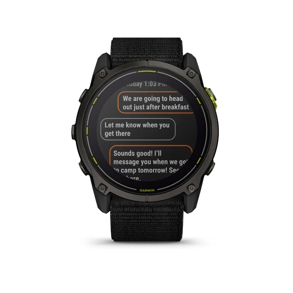 Garmin Enduro 3 51mm Solar Sapphire (Carbon Grey DLC Titanium with Black UltraFit Nylon Strap)