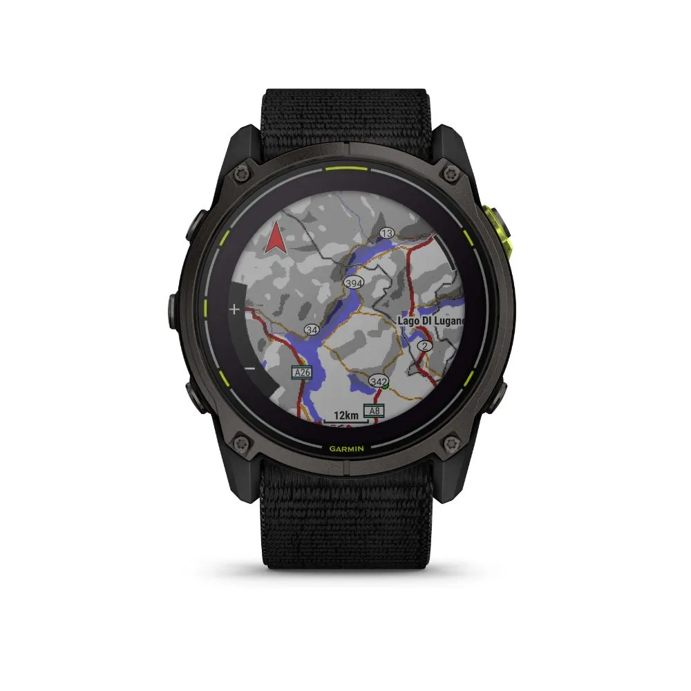Garmin Enduro 3 51mm Solar Sapphire (Carbon Grey DLC Titanium with Black UltraFit Nylon Strap)