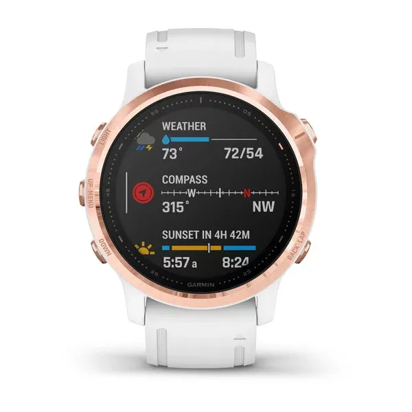 Garmin Fenix 6S Pro Rose Gold With White Strap