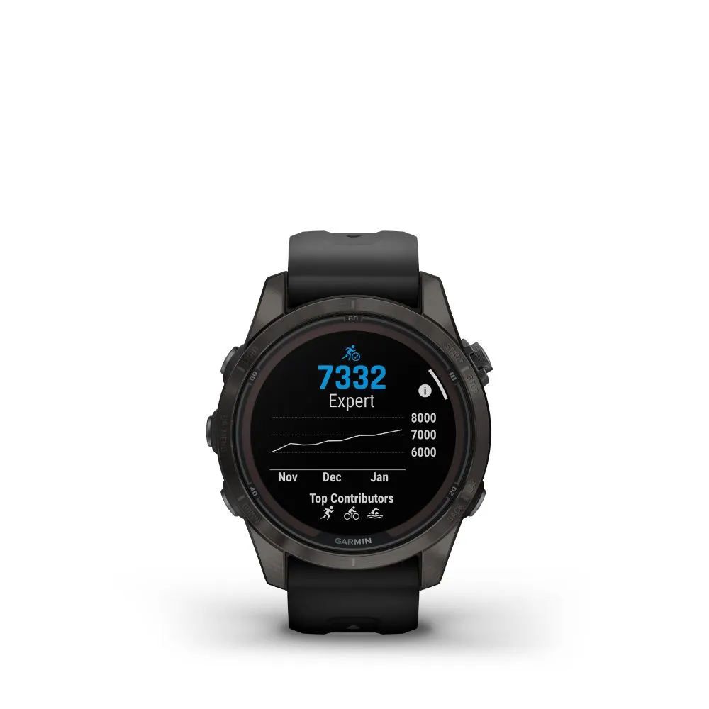Garmin Fenix 7S Pro Sapphire Solar (Grey Titanium with Black Band)