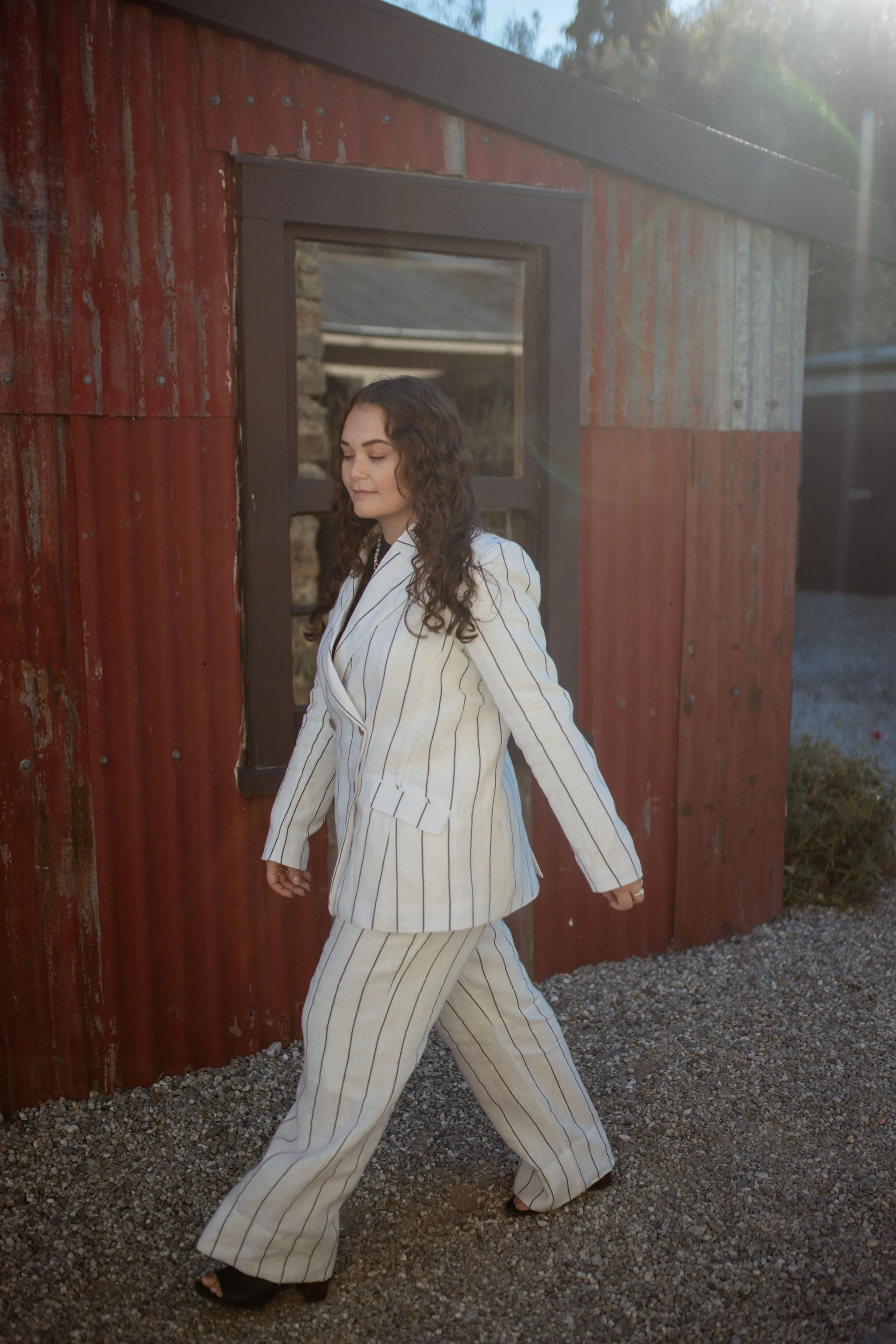 Get Off Your High Horse Blazer - White Stripe