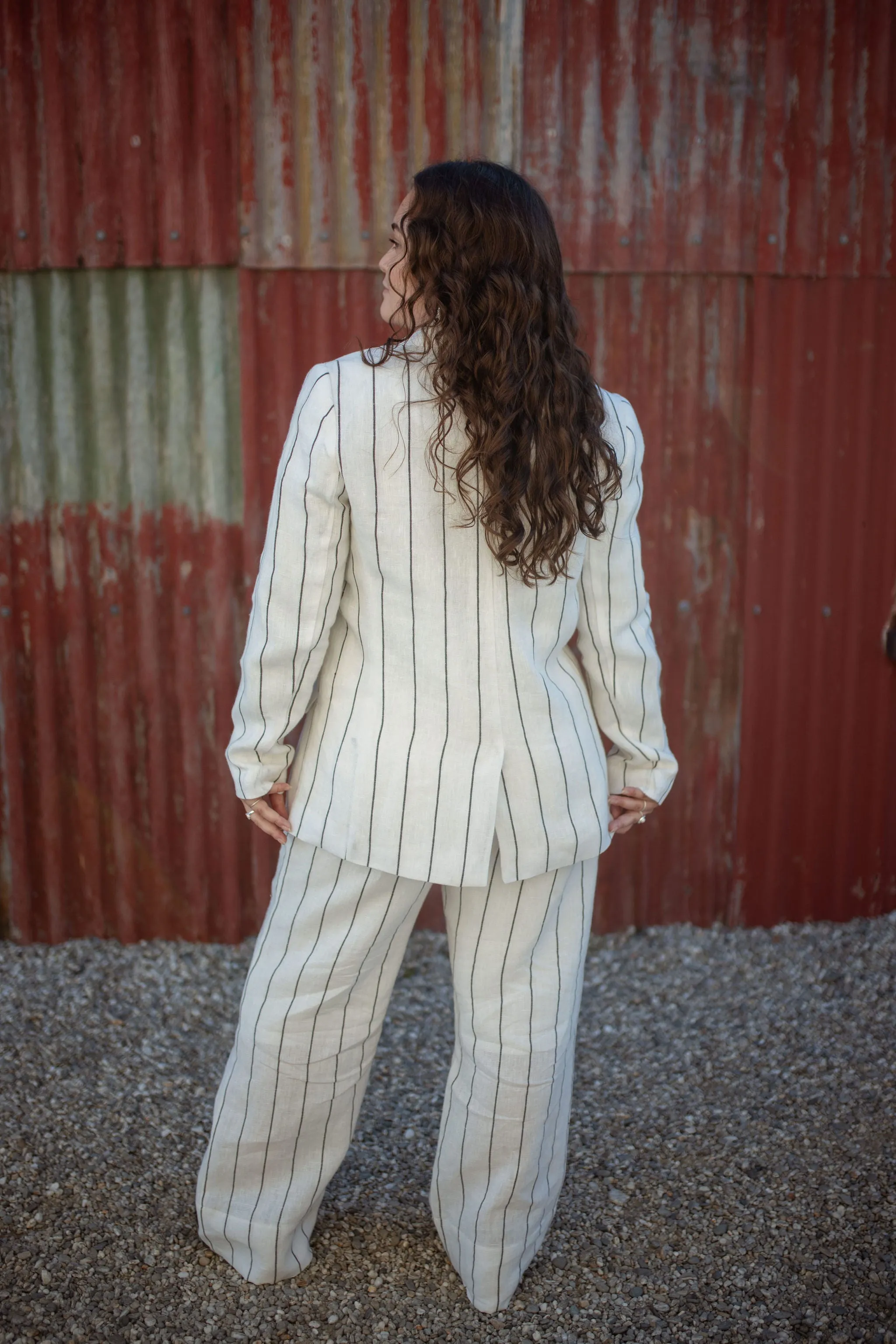 Get Off Your High Horse Blazer - White Stripe
