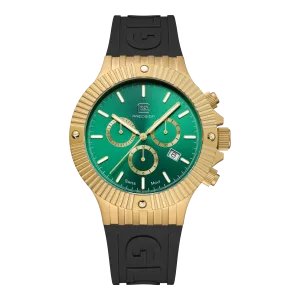 Glock Men's Stainless Steel Chronograph Quartz Watch Gold Tone/Green Dial GW-37-3-24