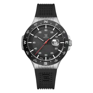 Glock Unisex Black Dial Silicone Rubber Band Swiss Quartz Watch - GW-15-1-22