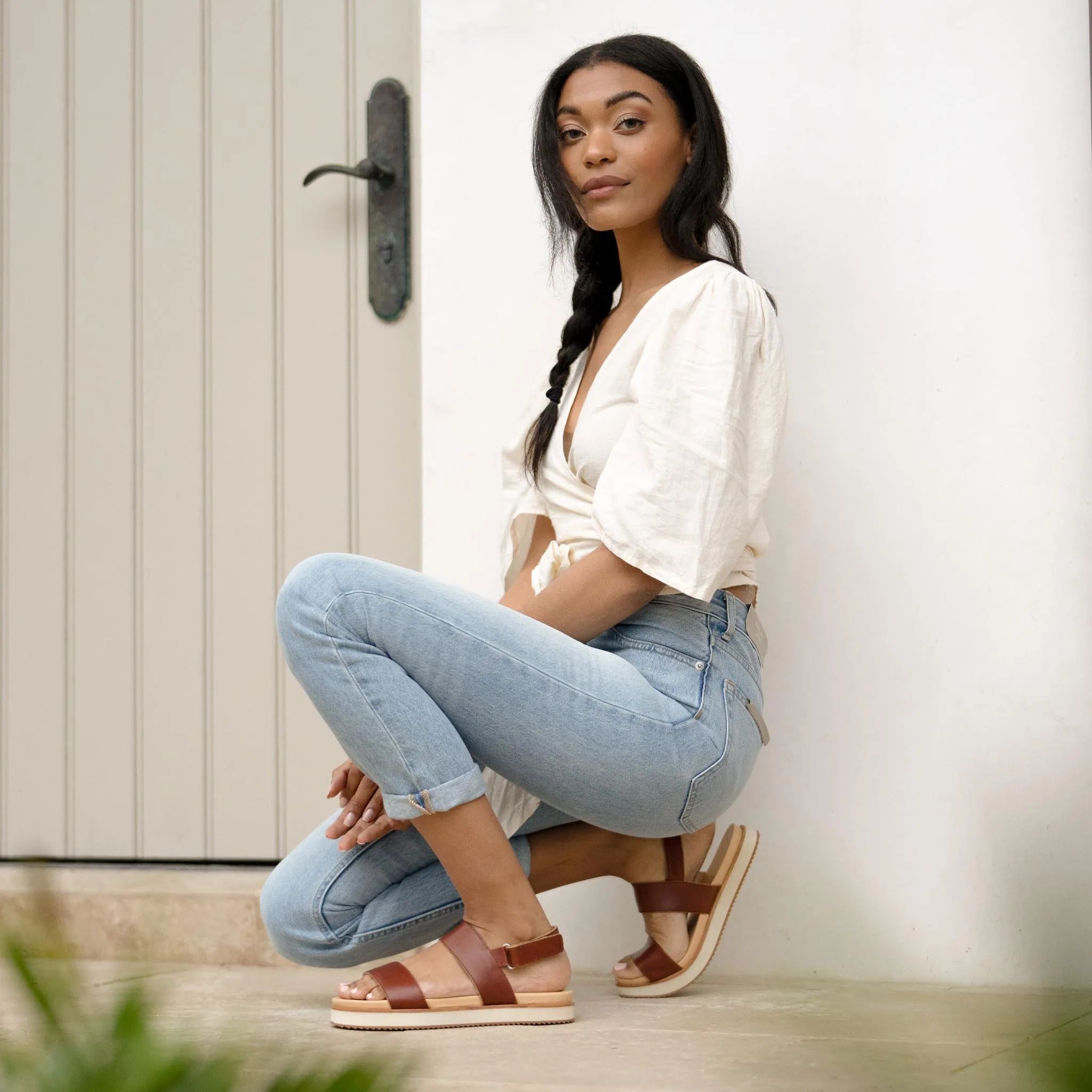Go-To Flatform Sandal Brandy