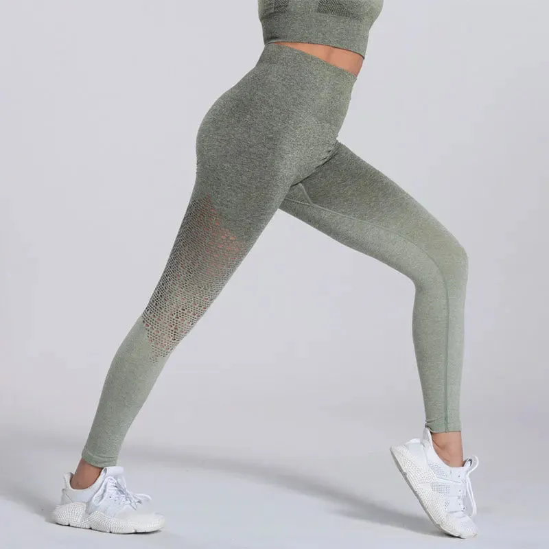Gradient High Waist Push Up Yoga Pants for Women - Fitness Gym Leggings