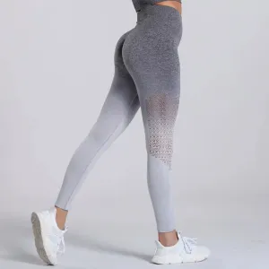 Gradient High Waist Push Up Yoga Pants for Women - Fitness Gym Leggings
