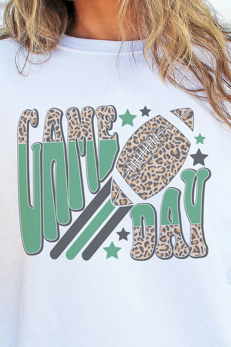 Groovy Game Day Green And Black Unisex NuBlend Crew Sweatshirt