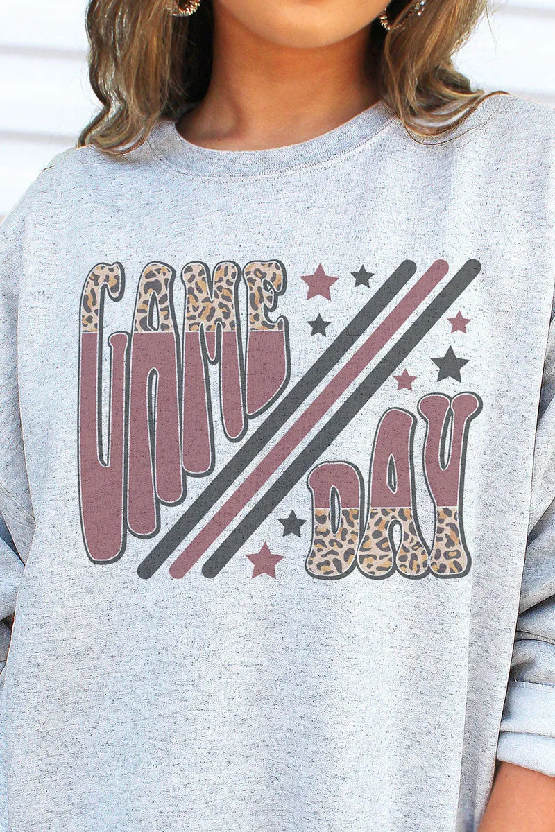 Groovy Game Day Maroon And Black Unisex NuBlend Crew Sweatshirt
