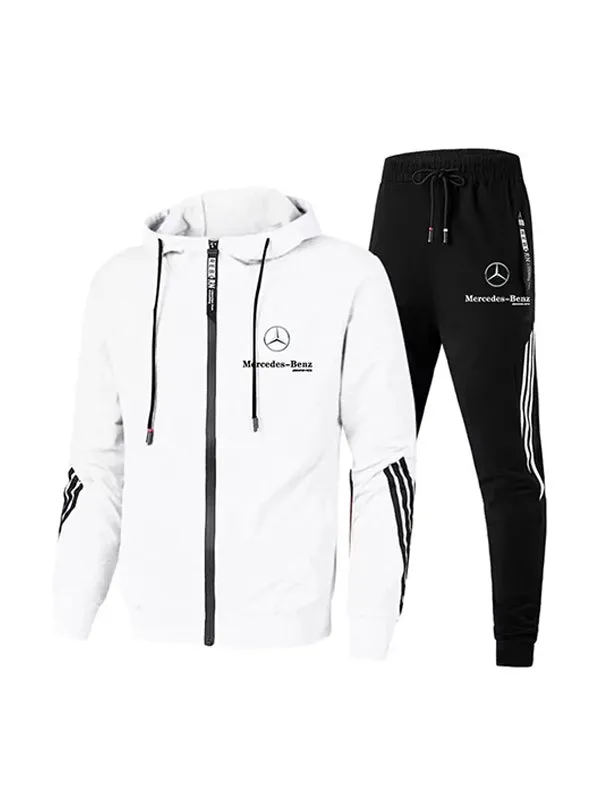 Hooded Zipper Casual Sports Long Sleeve Tracksuit Sets