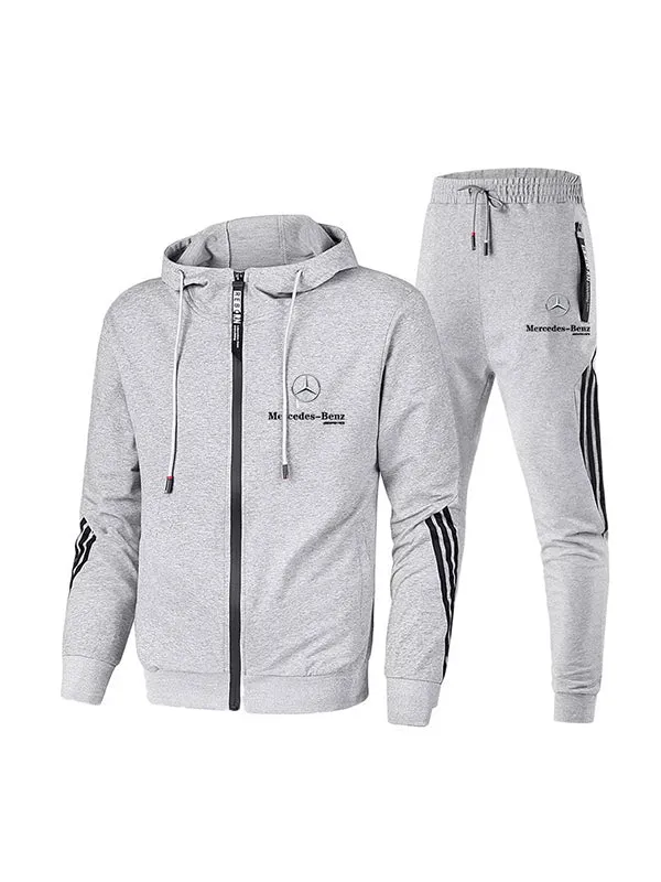 Hooded Zipper Casual Sports Long Sleeve Tracksuit Sets