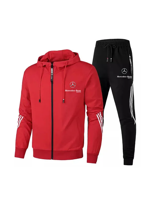 Hooded Zipper Casual Sports Long Sleeve Tracksuit Sets