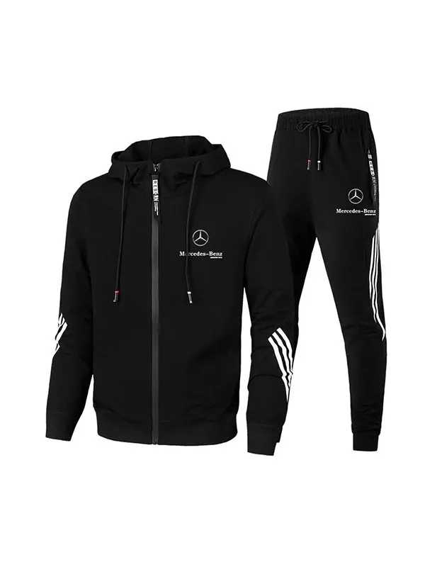 Hooded Zipper Casual Sports Long Sleeve Tracksuit Sets