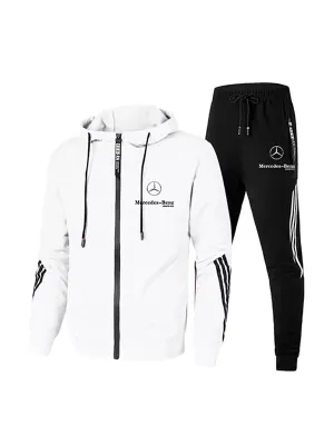 Hooded Zipper Casual Sports Long Sleeve Tracksuit Sets