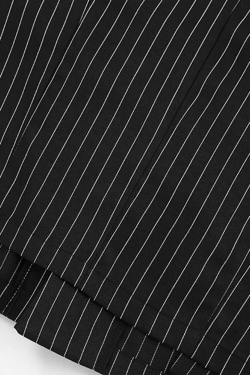 HWT1082 Pinstripe Power Cropped Blazer Outerwear
