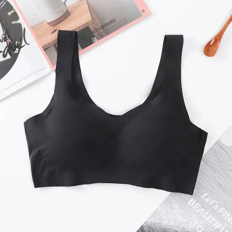 Ice Silk Comfort: Seamless Push-Up Vest Bralette for Women
