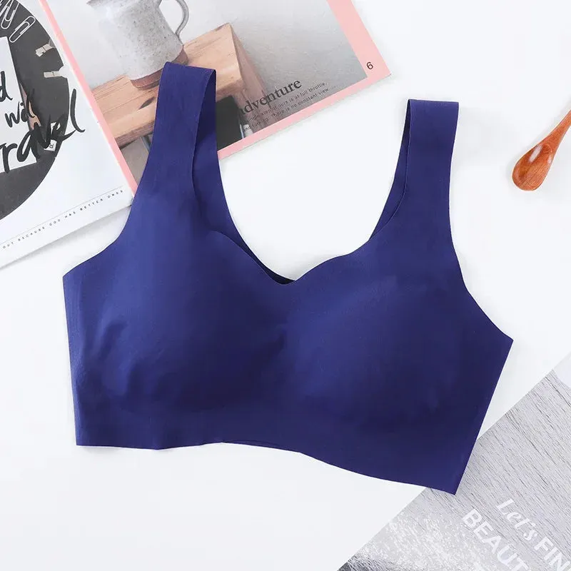 Ice Silk Comfort: Seamless Push-Up Vest Bralette for Women