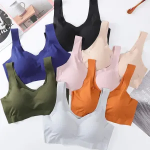 Ice Silk Comfort: Seamless Push-Up Vest Bralette for Women