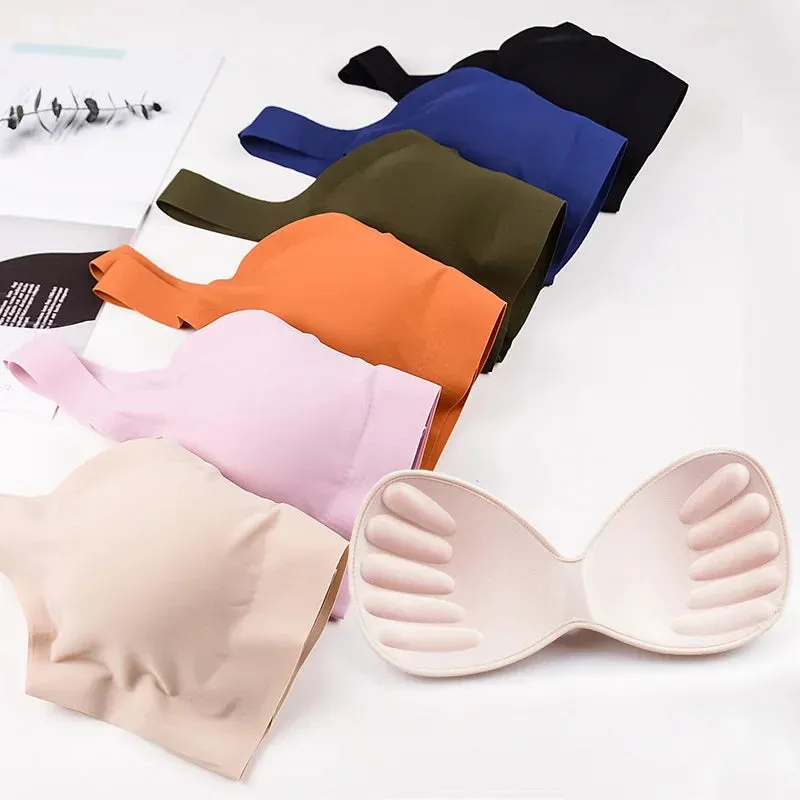 Ice Silk Comfort: Seamless Push-Up Vest Bralette for Women