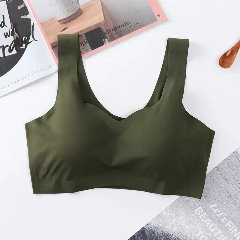 Ice Silk Comfort: Seamless Push-Up Vest Bralette for Women
