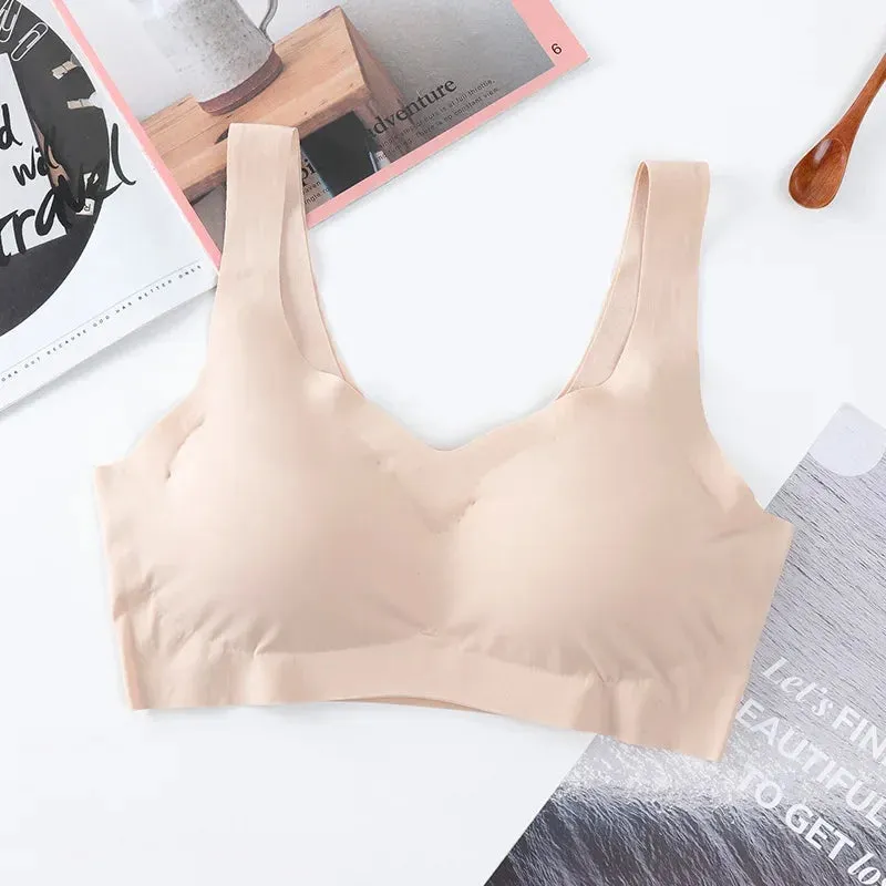 Ice Silk Comfort: Seamless Push-Up Vest Bralette for Women