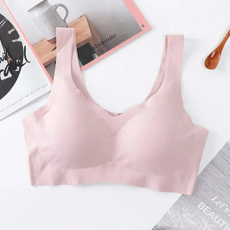 Ice Silk Comfort: Seamless Push-Up Vest Bralette for Women