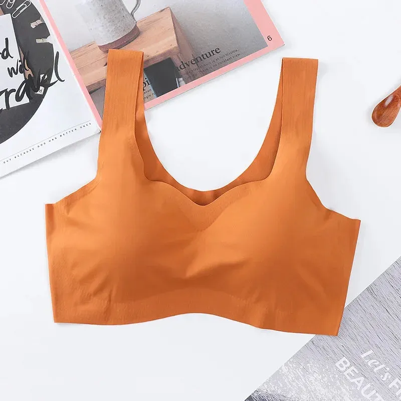 Ice Silk Comfort: Seamless Push-Up Vest Bralette for Women