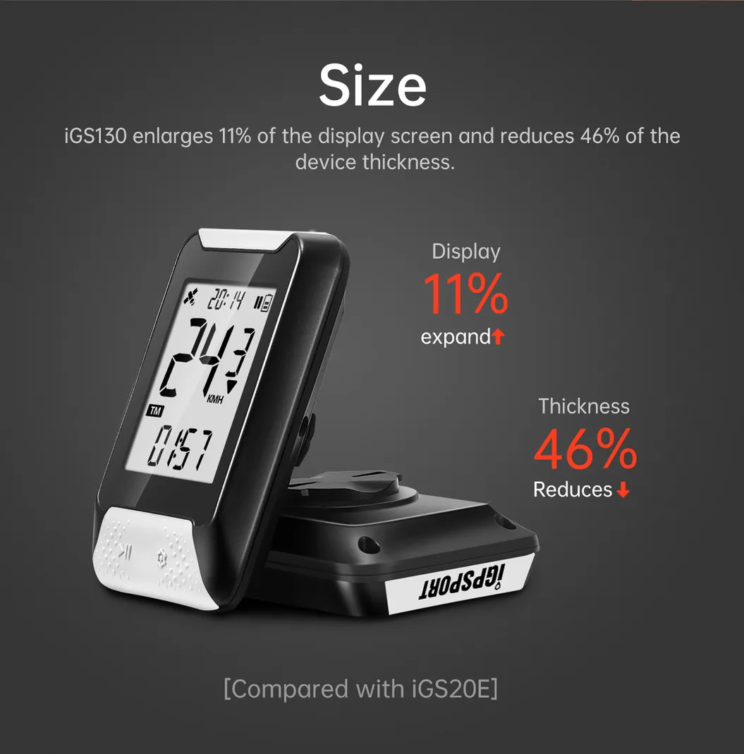 iGPSPORT IGS130S GPS Cycling Computer with M80 Bike Front Mount, SPD70 Speed Sensor and CAD70 Cadence Sensor and Power Bank Bundle