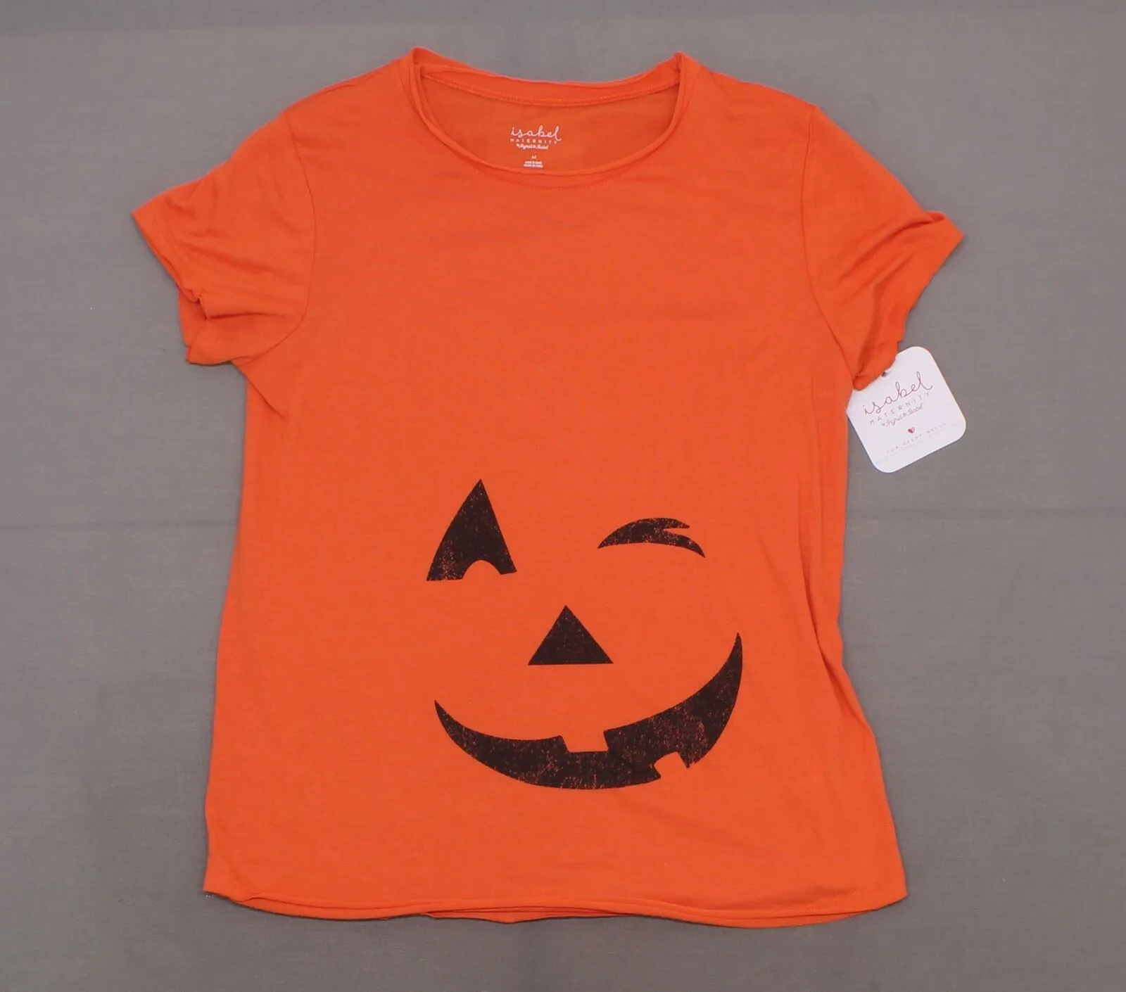 Isabel Maternity by Ingrid & Isabel Women's Short Sleeve Pumpkin Face T-Shirt