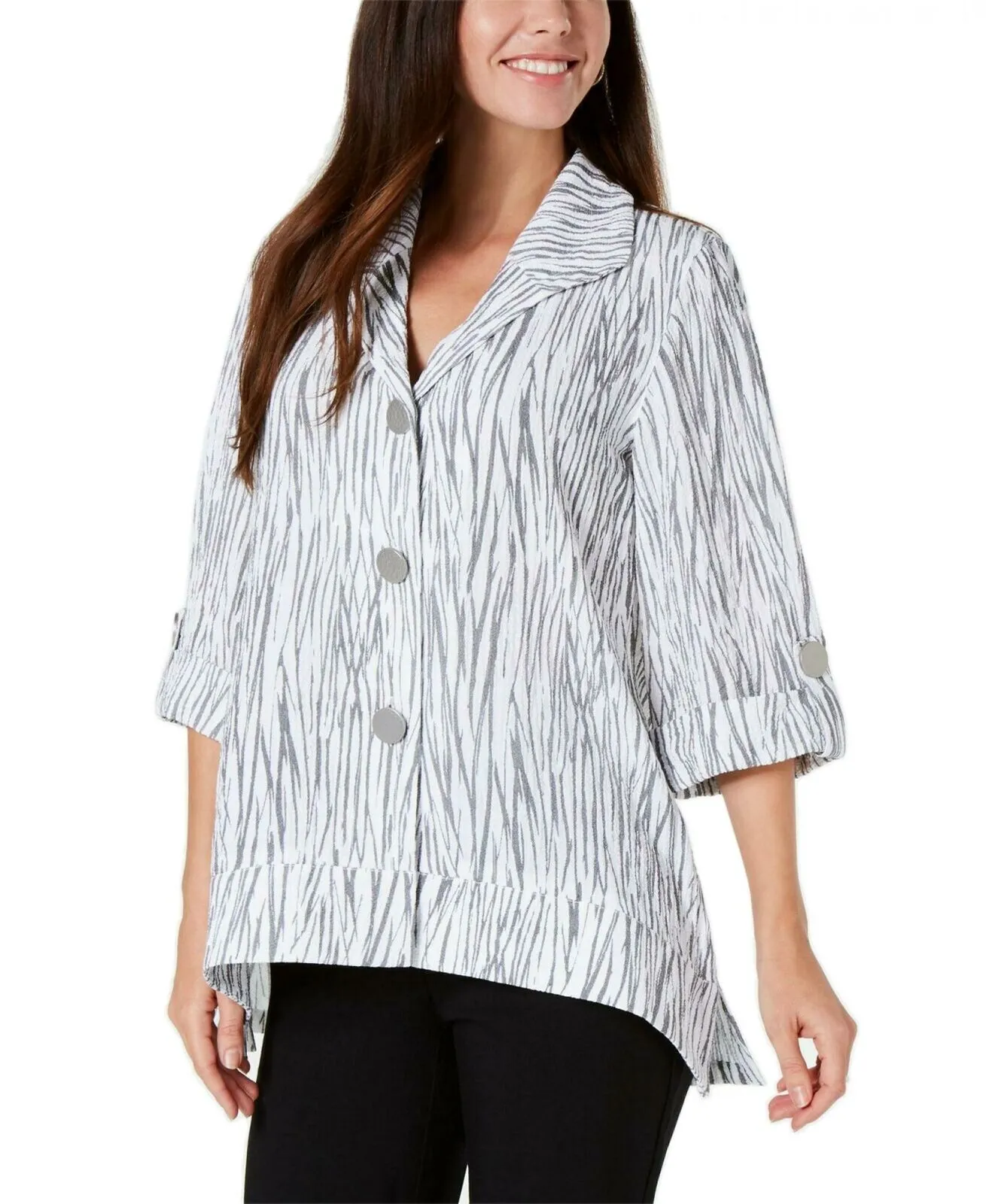 JM Collection Women's Printed Crinkle Jacket