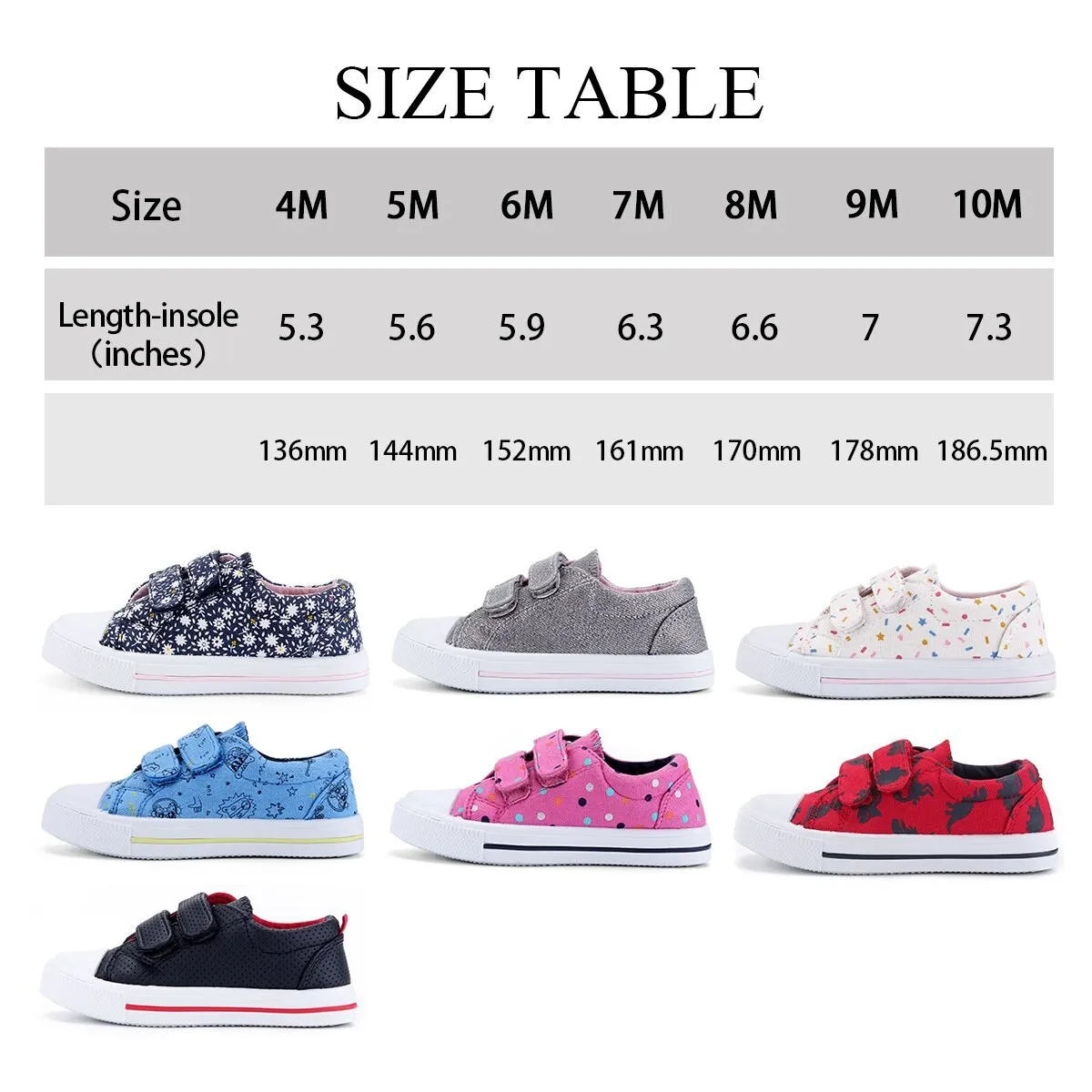 KushyShoo Toddler Cartoon Dual Hook Loops Sneakers