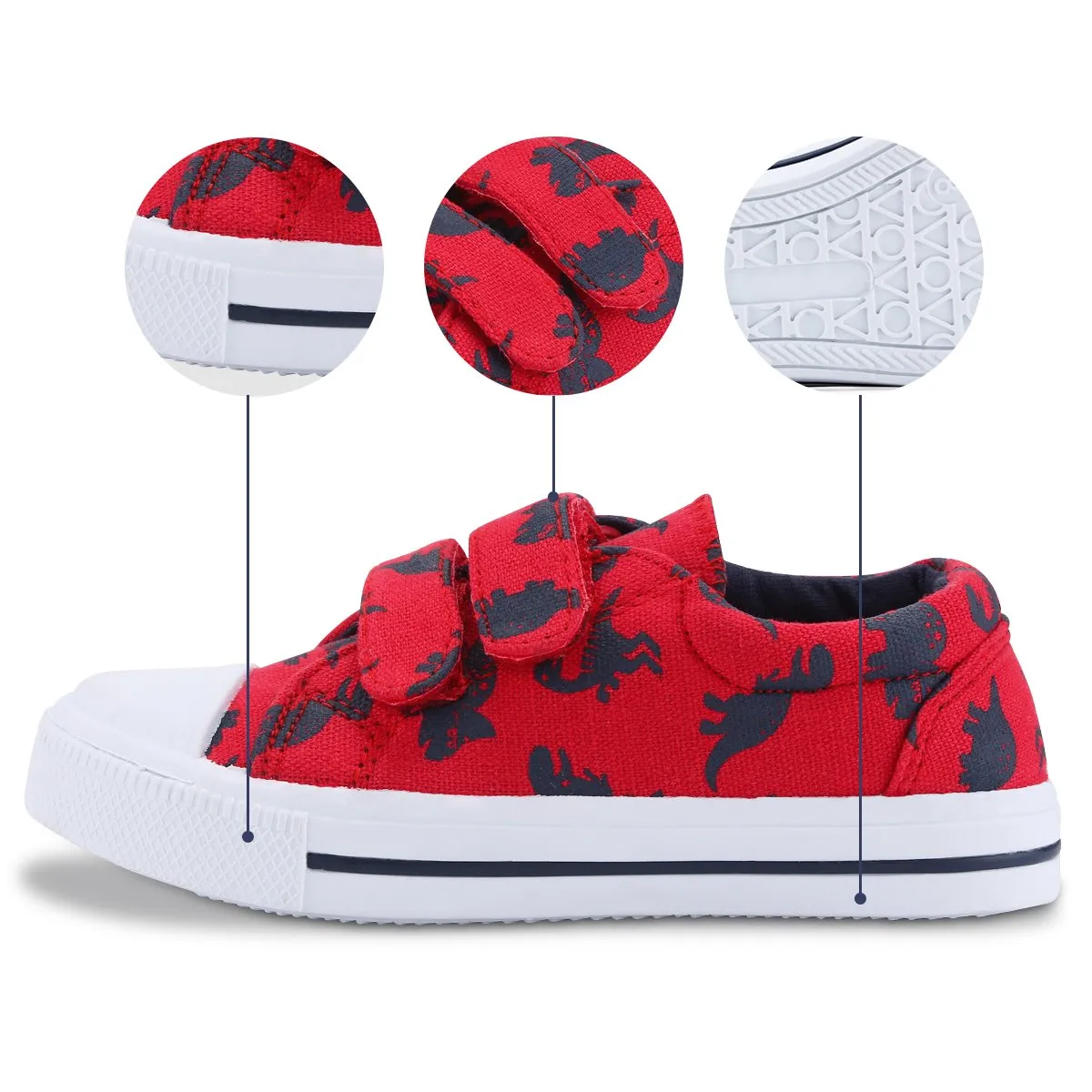 KushyShoo Toddler Cartoon Dual Hook Loops Sneakers