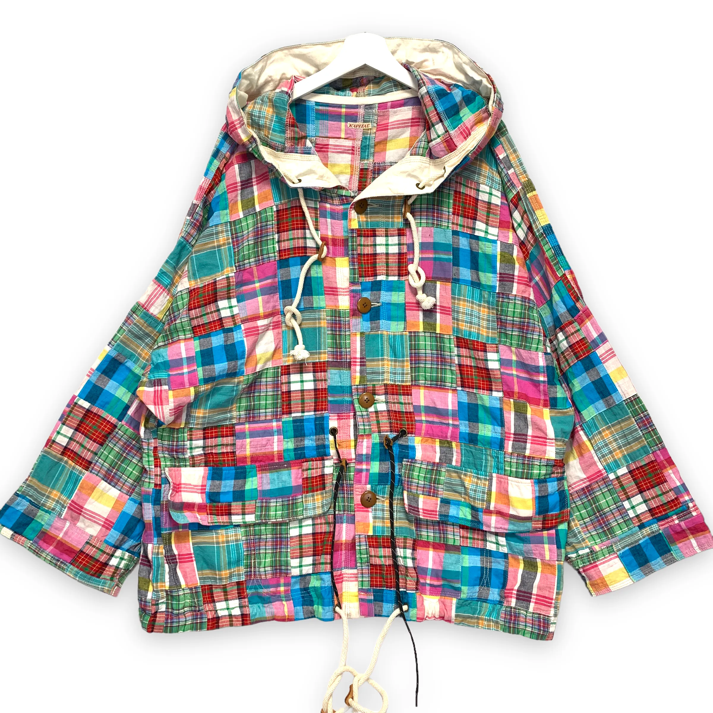 [L] Kapital Madras Plaid Patchwork Parka Jacket