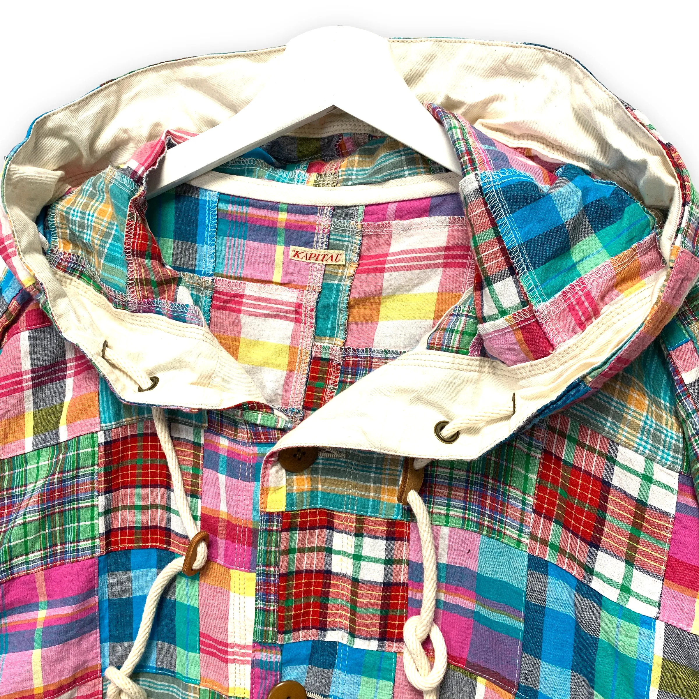 [L] Kapital Madras Plaid Patchwork Parka Jacket