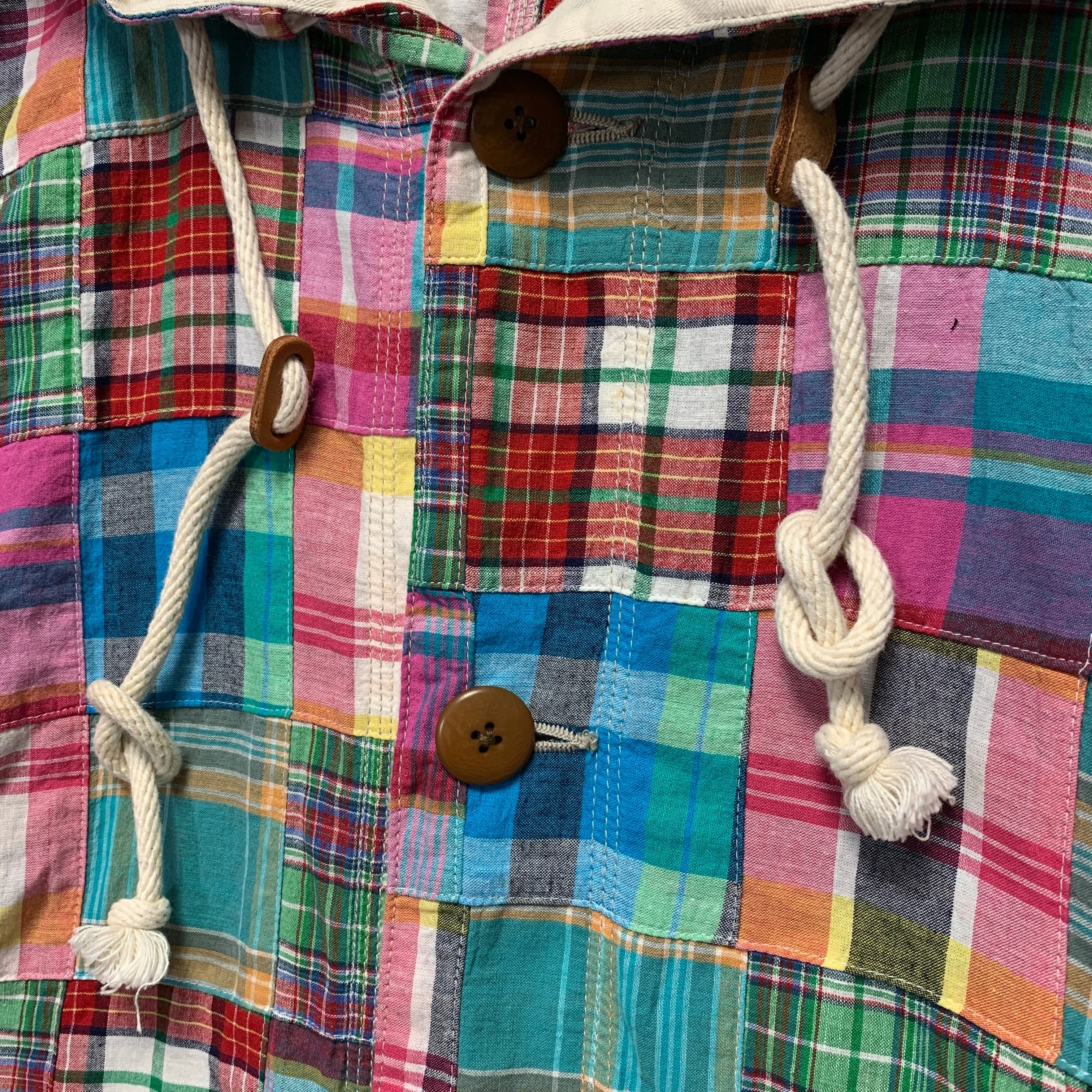 [L] Kapital Madras Plaid Patchwork Parka Jacket
