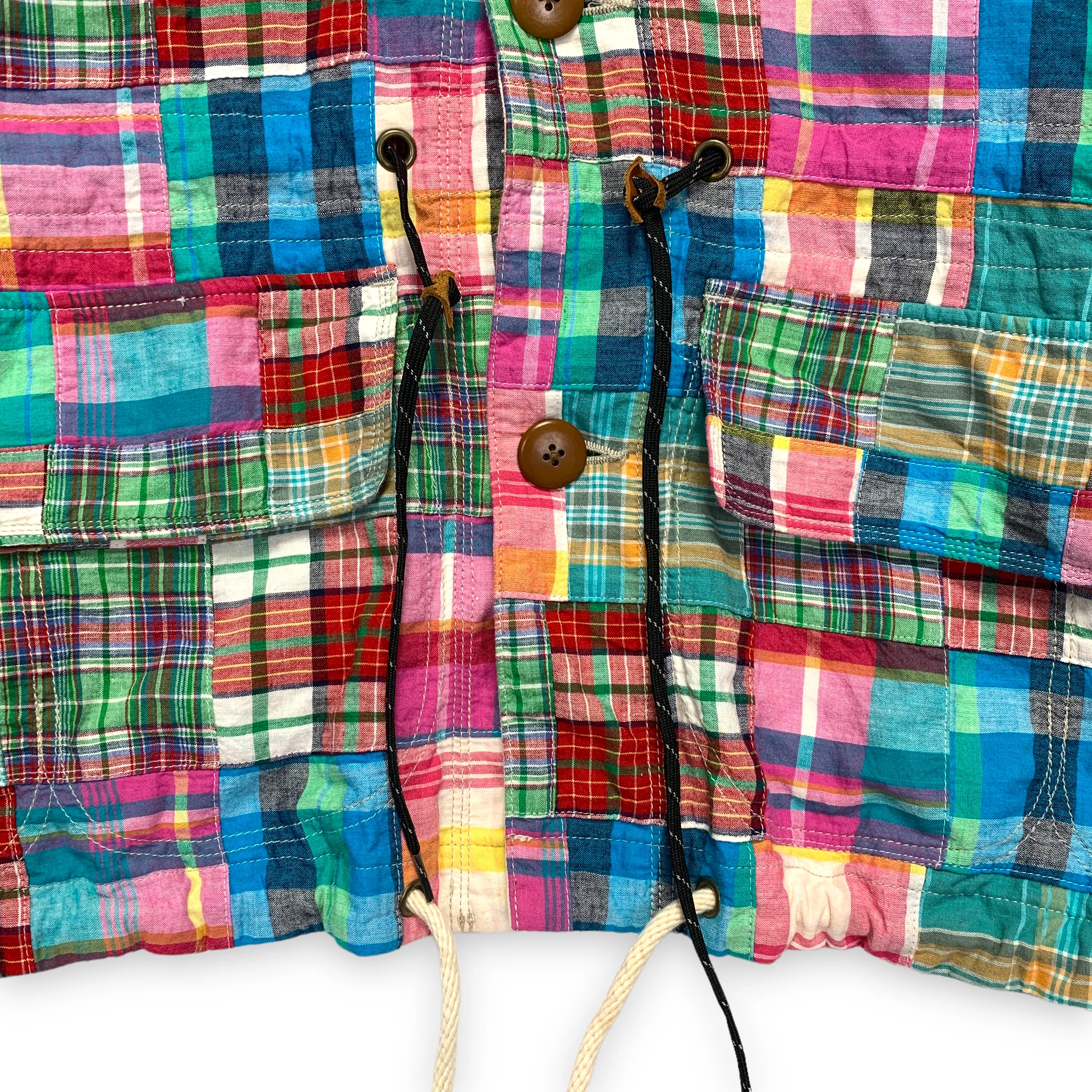 [L] Kapital Madras Plaid Patchwork Parka Jacket