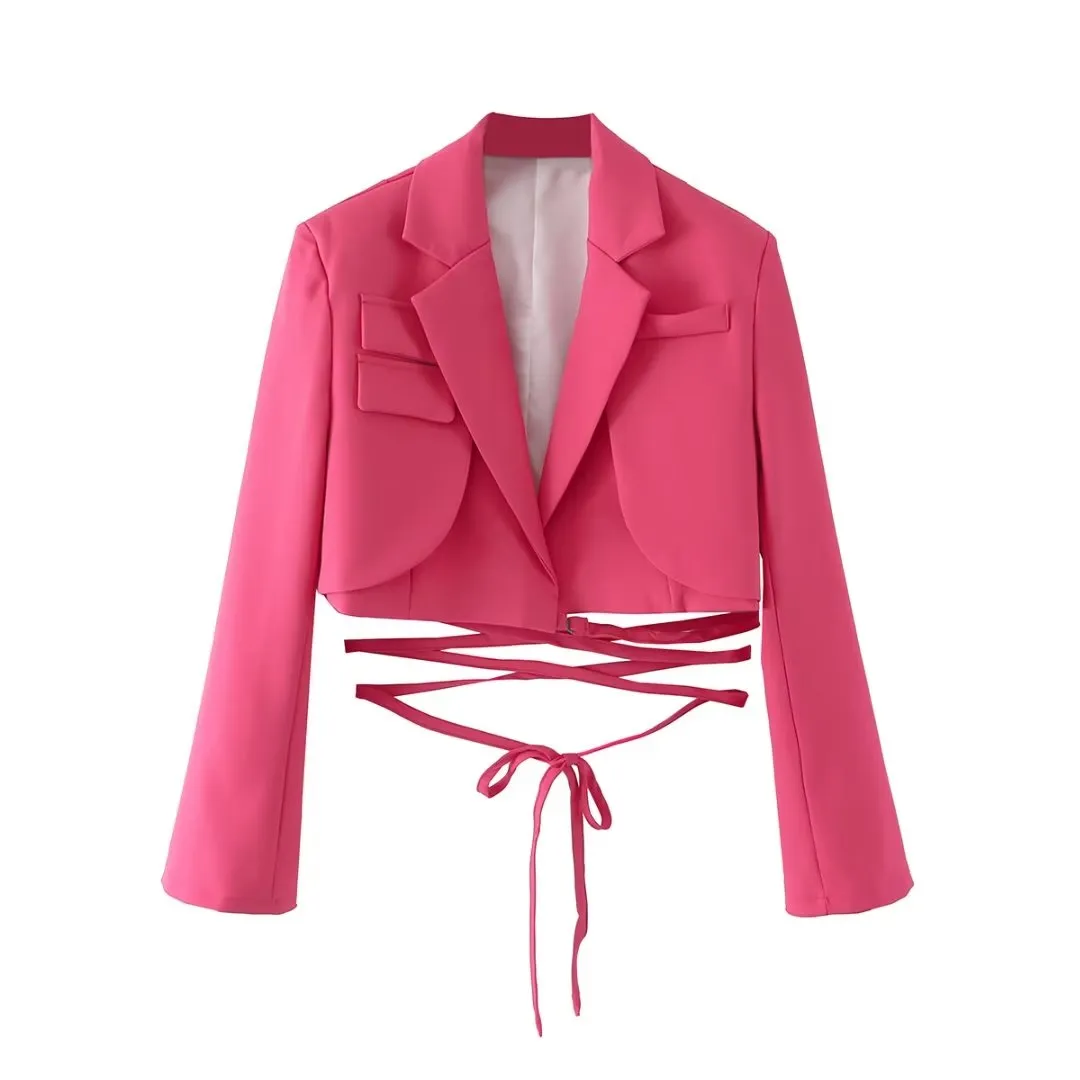 Lace Bottom Cropped Blazer