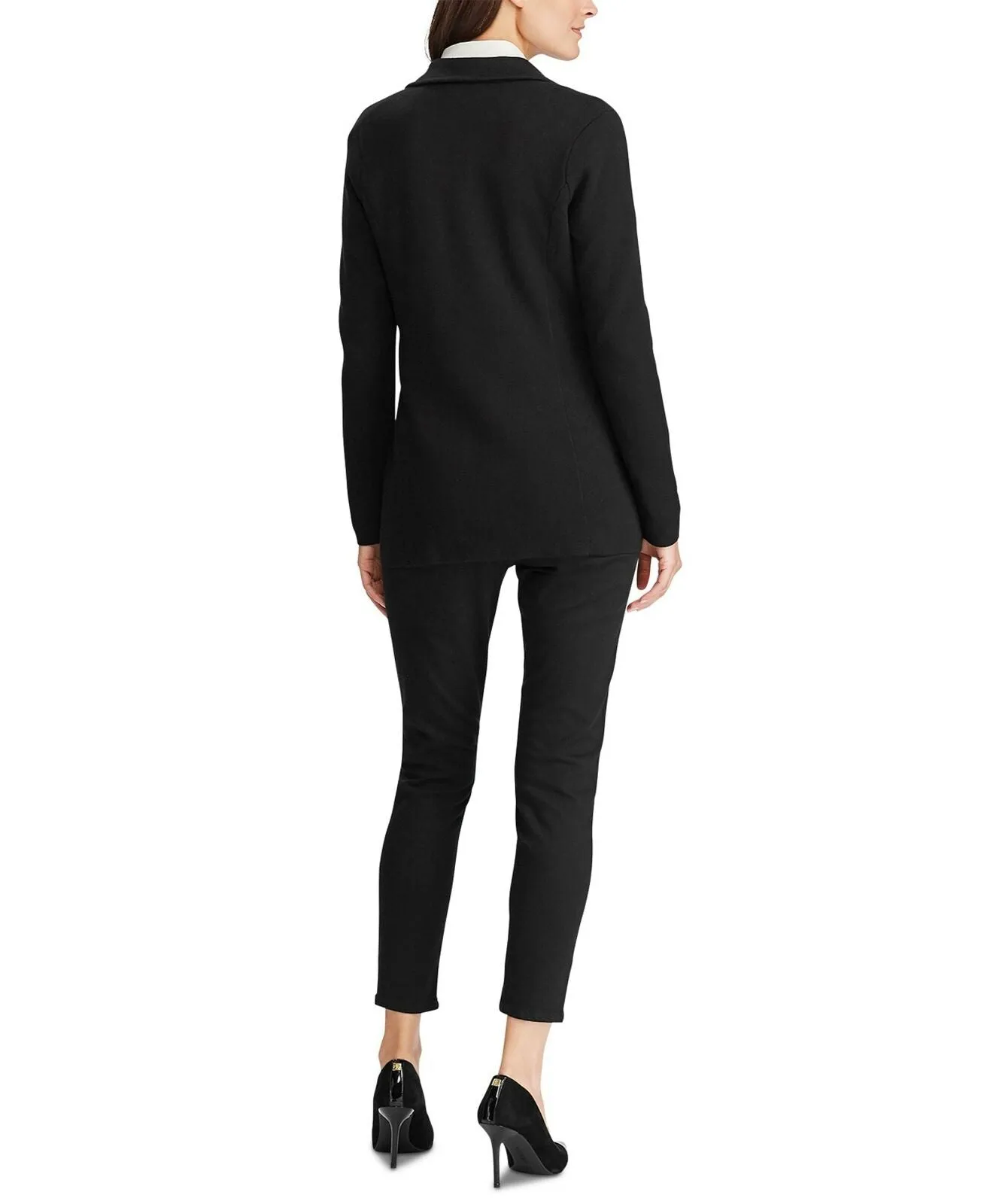 Lauren by Ralph Lauren Women's Petite Cotton Blazer Black PM